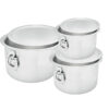 Nadstar Aluminium Sufuria 3pcs with Lid & Handle 210L 250L 300L Cookware Set Tope Cooking Pot for Commercial Use - Gauge 6 Kitchen Heavy Duty Tapela