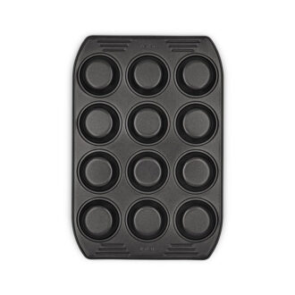 Tefal Easy Grip Baking Mold 12 Muffins 26.5x39.5 CM Carbon Steel Easy Handling Large Handles Non-Stick Coating Easy Release Easy Cleaning Dark Grey J1625745
