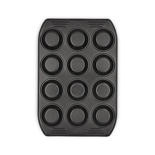 Tefal Easy Grip Baking Mold 12 Muffins 26.5x39.5 CM Carbon Steel Easy Handling Large Handles Non-Stick Coating Easy Release Easy Cleaning Dark Grey J1625745