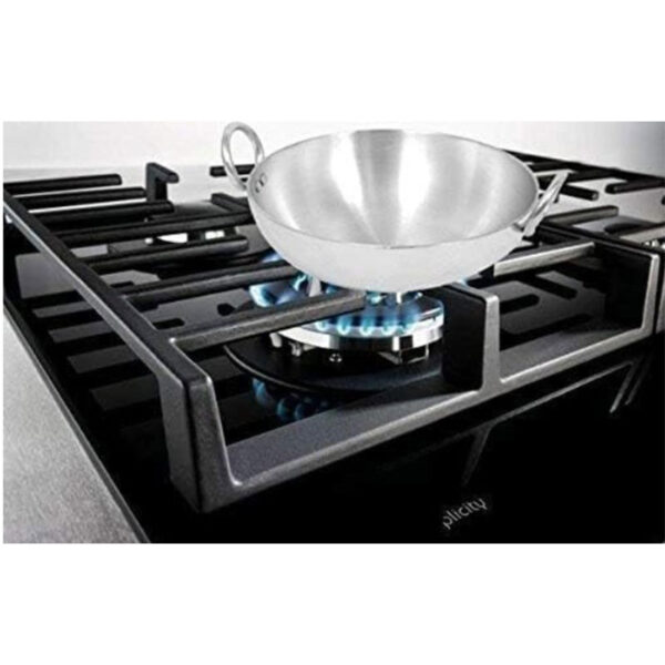 Nadstar Aluminium Karai 13" No6 Heavy Base Aluminum Kadai Deep Frying Kadai with Handle for Kitchen