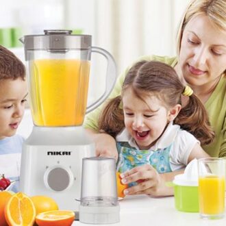 Nikai Blender 1.5L 1mill 300W Jar Capacity 2 Speeds Pulse Function Unbreakable PC Jar Measuring Cup Stainless Steel Blades Perfect for Dry & Wet Fine Grinding Mixing & Juicing - NB1700T3