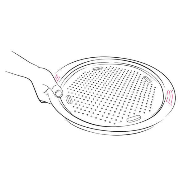 Tefal Easy Grip Pizza Pan Round 34 CM Carbon Steel Easy Handling Large Handles Non-Stick Coating Easy Release Easy Cleaning Dark Grey J1629045