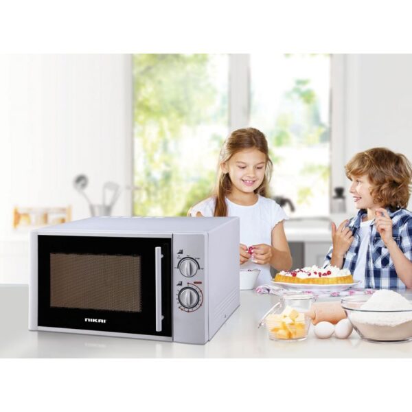 Nikai Microwave 30L 900W Solo Manual 5 Power Levels Child Lock DeFrost Setting Kitchen Timer Pull Handle Cooking End Signal NMO3010M