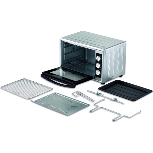 Kenwood 56L Toaster Oven Toaster Grill Large Capacity Double Glass Door Multifunctional With Rotisserie And Convection Function For Grilling Silver Stainless Steel MOM56.000SS