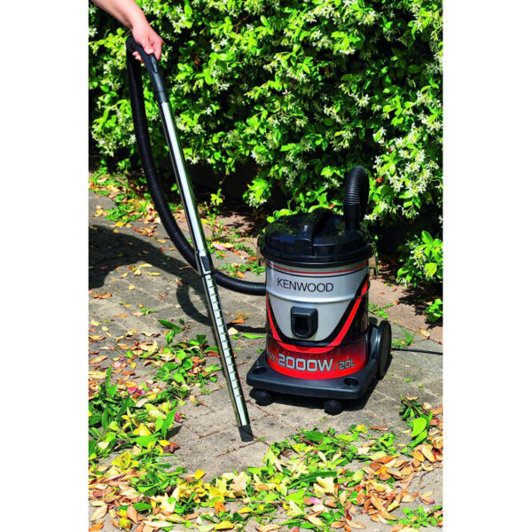 Kenwood Drum Vacuum Cleaner 2000W 20L Tank with 8m Extra Long Power Cord Removable & Washable Filter Multi Surface for Home Office VDM40.000BR