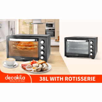 Decakila Toaster Oven 38L 1600W 2 in 1 Adjustable Temperature Control Wider Range 100-230 Degree C 60 Minutes Timer KEEV010B