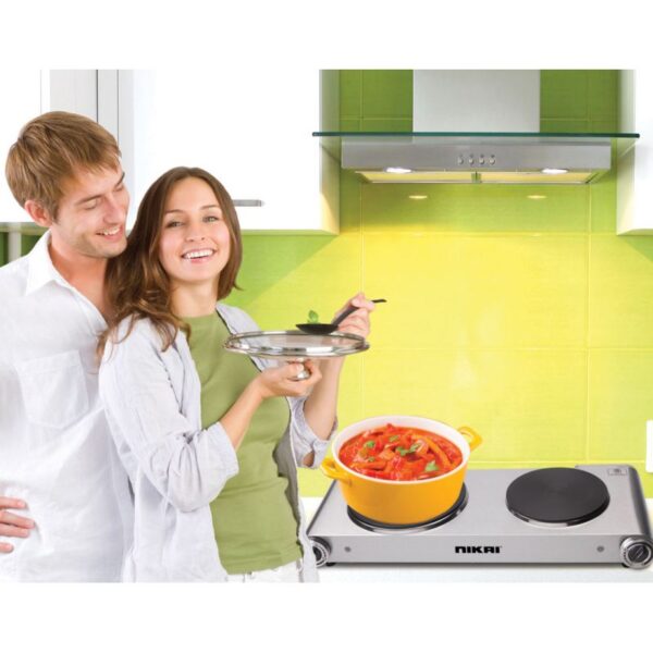 Nikai Double Hot Plate - Twin Cooktop 2500W Power Adjustable Thermostat Overheat Pro