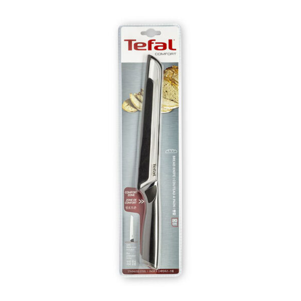 Tefal Comfort Bread Knife 20cm Ideal For Slicing Bread All Types of Food High Performance Stainless Steel K2213404