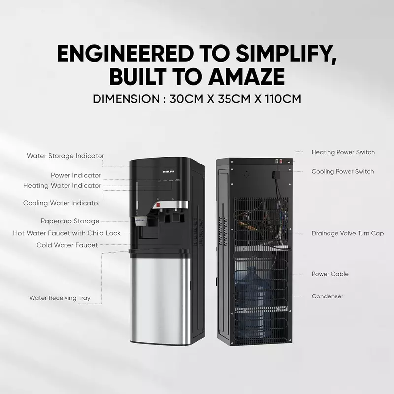 Nikai Water Dispenser 2 Taps Bottom Load With Cup Holder Nwd5000Bss 2 Taps Hot And Cold Compressor Cooling Steel Tank Anti Bacterial Design 2 Nikai Water Dispenser 2 Taps Bottom Load With Cup Holder Nwd5000Bss 2 Taps Hot And Cold Compressor Cooling Steel Tank Anti Bacterial Design