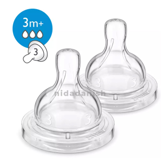 Philips Avent Teat Anti-Colic Medium Flow 3 Holes 3m+ 2's 633/27
