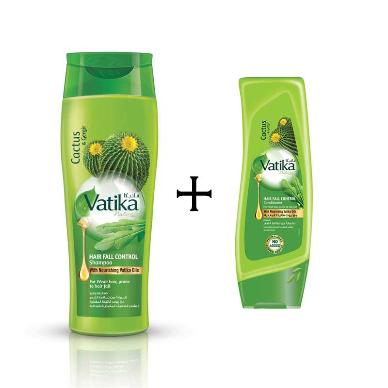 Vatika Shampoo Hair Fall Control, Enriched With Cactus And Georgia, For Weak Hair 400Ml With Free Conditioner 200Ml 1 Vatika Shampoo Hair Fall Control, Enriched With Cactus And Georgia, For Weak Hair 400Ml With Free Conditioner 200Ml