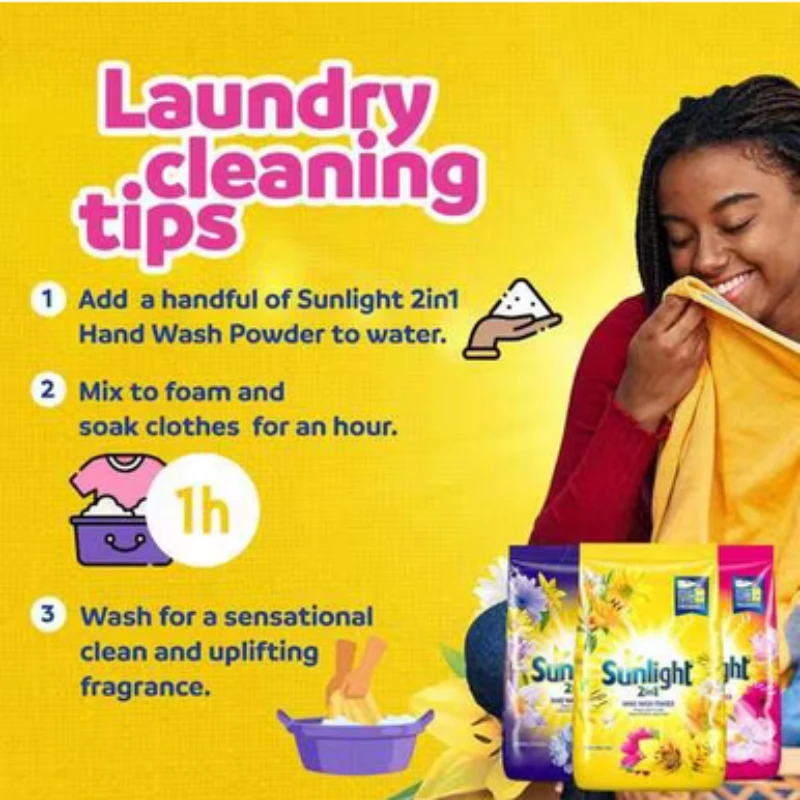 Sunlight Detergent Powder Lavander 500G Advanced Stain Removal, Outstanding Whiteness, Long-Lasting Freshness 68660793 (Pack Of 3) 3 Sunlight Detergent Powder Lavander 500G Advanced Stain Removal, Outstanding Whiteness, Long-Lasting Freshness 68660793 (Pack Of 3)