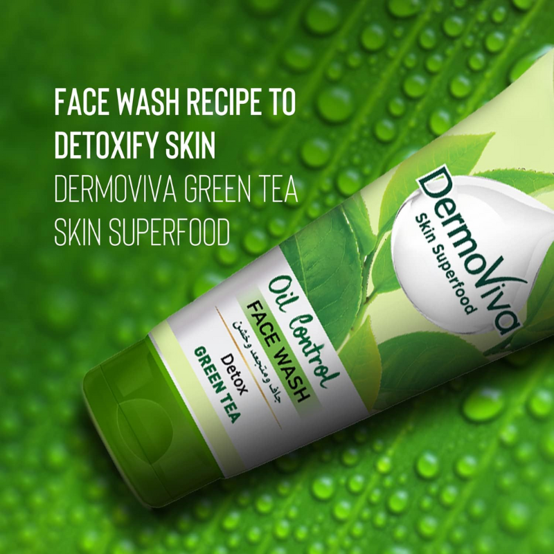 Dermoviva Face Wash Oil Control Green Tea 150Ml 2 Dermoviva Face Wash Oil Control Green Tea 150Ml