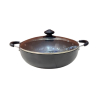 Orange Hard Anodized Deep Kadai No12 2.5L with Glass Lid OHAC104