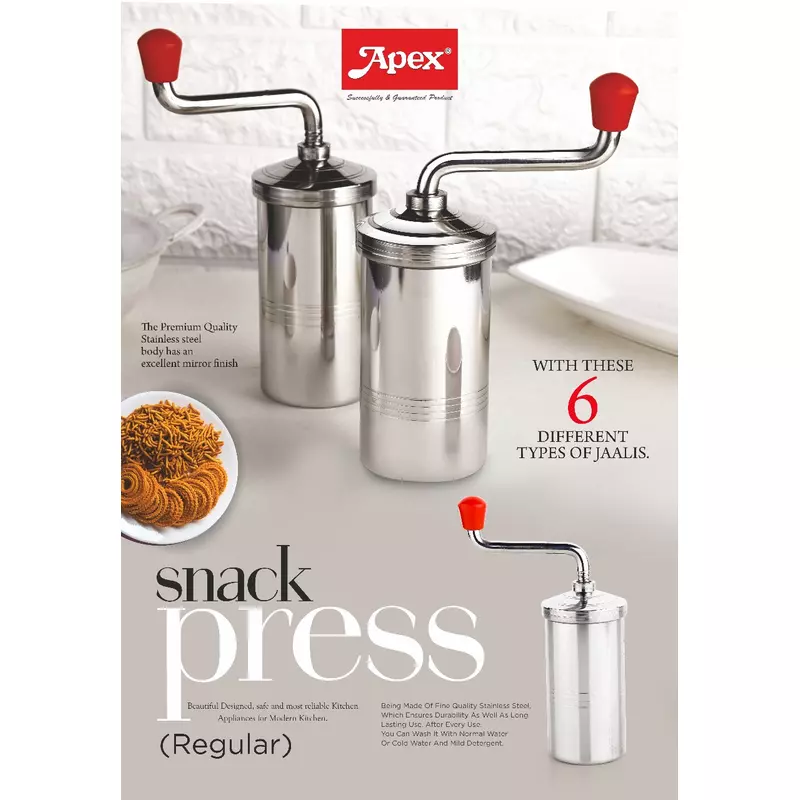 Apex Snack Press Regular, Size No 8 Tambi Machine Stainless Steel Body 2 Apex Snack Press Regular, Size No 8 Tambi Machine Stainless Steel Body