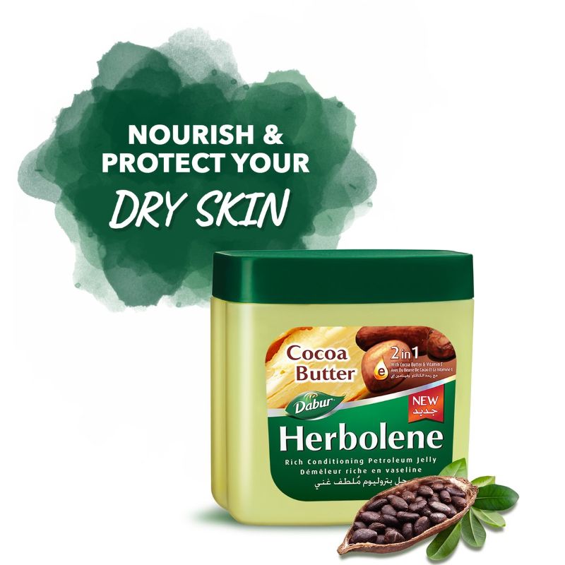Dabur Herbolene Petroleum Jelly Enriched With Cocoa Butter And Vitamin E For Dry And Rough Skin 225Ml (Pack Of 3) 3 Dabur Herbolene Petroleum Jelly Enriched With Cocoa Butter And Vitamin E For Dry And Rough Skin 225Ml (Pack Of 3)