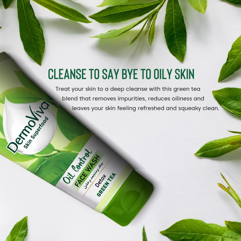 Dermoviva Face Wash Oil Control Green Tea 150Ml 3 Dermoviva Face Wash Oil Control Green Tea 150Ml