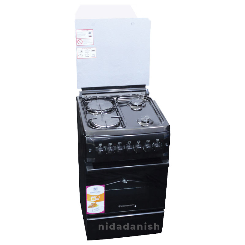 Westpoint Cooker 50X55Cm, 2 Gas Burners, 2 Electric Plates With Electric Oven &Amp; Grill Black Wcer5522E0N 1 Westpoint Cooker 50X55Cm, 2 Gas Burners, 2 Electric Plates With Electric Oven &Amp; Grill Black Wcer5522E0N