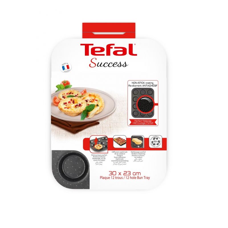 Tefal Success Baking Tray 12 Holes Nonstick Coating J1602802 Nonstick Coating Perfect Release Dishwasher Safe 4 Tefal Success Baking Tray 12 Holes Nonstick Coating J1602802 Nonstick Coating Perfect Release Dishwasher Safe
