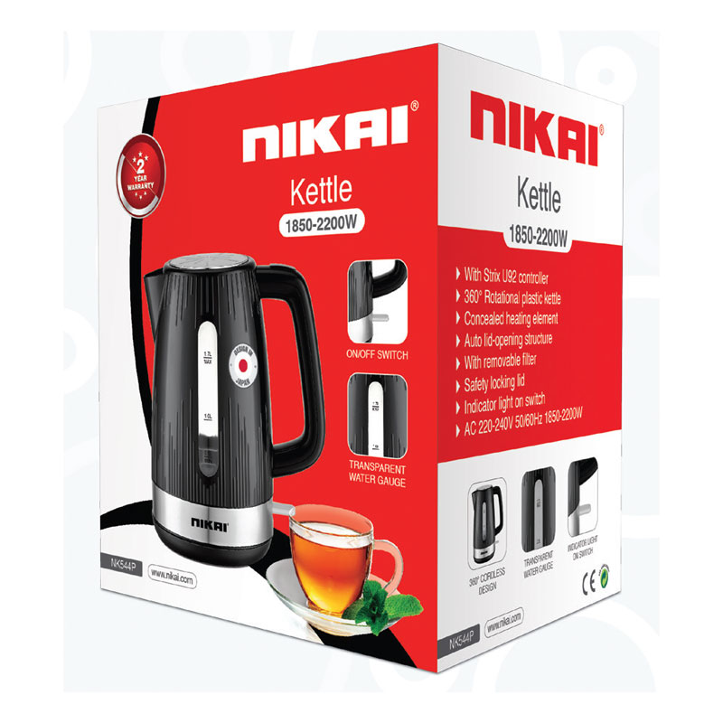 Nikai Jug Kettle 1.7L Plastic With Water Guage 2200W Nk544P Removable Filter With Water Guage Indicator Light On Switch With Strix U29 Controller 2 Nikai Jug Kettle 1.7L Plastic With Water Guage 2200W Nk544P Removable Filter With Water Guage Indicator Light On Switch With Strix U29 Controller