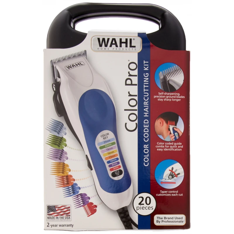 Wahl Corded Hair Clipper Color Pro Kit With 8 Color-Coded Attachment Combs &Amp; Precision Ground Blades 79400-627 6 Wahl Corded Hair Clipper Color Pro Kit With 8 Color-Coded Attachment Combs &Amp; Precision Ground Blades 79400-627