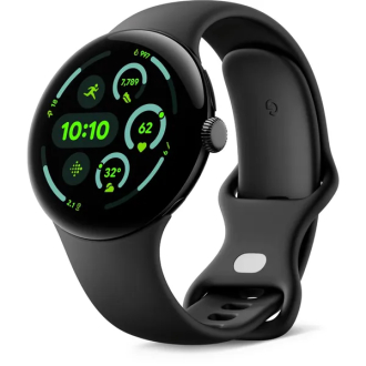 Google Pixel Watch 3 Wi-Fi 45mm - Matte Black with Obsidian Active Band