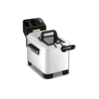 Moulinex Electric Fryer 3L,1.2 Kg, Steel Body, Semi-Pro Fryer with Cool Zone Technology, Adjustable Thermostat, Permanent Metallic Filter, Fast Heating System AM333027