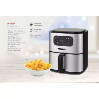 Nikai Airfryer 4.2L Manual 1520W NAF388D3 60 Mins Timer 8 Preset Cooking Detachable Frying Basket Led Display With Touch Screen