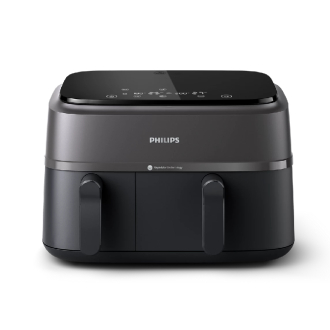 Philips Dual Basket Air Fryer 9L 2750W with LED Display, 8 Presets, Rapid Airflow Design NA350/00