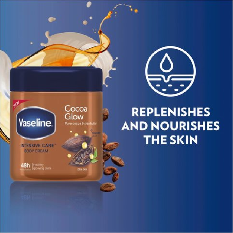 Vaseline Moisturizing Body Cream Cocoa Glow 400Ml 5 Vaseline Moisturizing Body Cream Cocoa Glow 400Ml - Set Of 3 Pcs