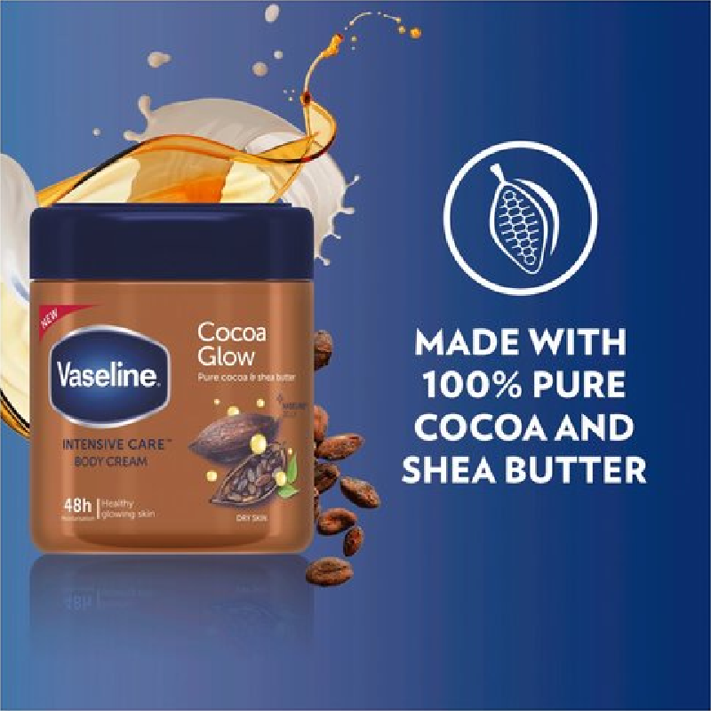 Vaseline Moisturizing Body Cream Cocoa Glow 400Ml 4 Vaseline Moisturizing Body Cream Cocoa Glow 400Ml - Set Of 3 Pcs