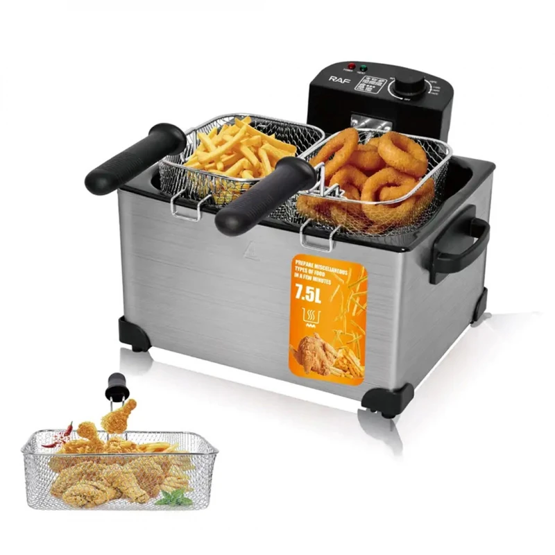 Raf Deep Fryer 7.5L 2000W 2In1 4 Ring Fever,Anti Scalding Design R.5249 1 Raf Deep Fryer 7.5L 2000W 2In1 4 Ring Fever,Anti Scalding Design R.5249