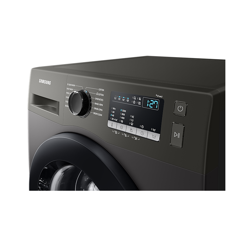 Samsung Washing Machine 7Kg Front Load, Digital Inverter Technology, Diiamond Drum, Quick Wash, Eco Bibble,  Energy Saving, Hygiene Steam, Silver Ww70T4020Cx/Nq