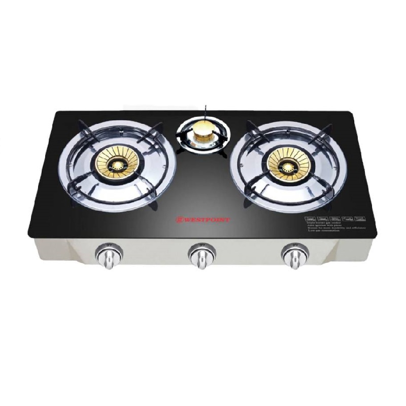 Westpoint Gas Stove 3 Burner Glass Top Wtil-3817.Gig 1 Westpoint Gas Stove 3 Burner Glass Top Wtil-3817.Gig