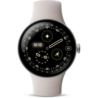Google Pixel Watch 4 LTE 41mm - Polished Silver with Porcelain Active Band