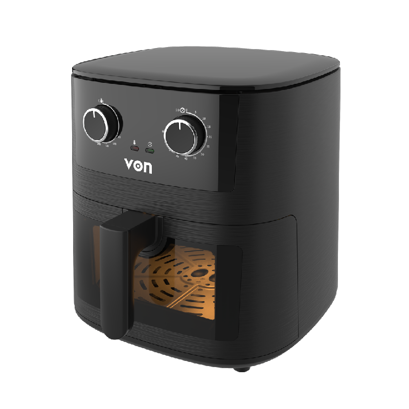 Von Manual Air Fryer 6.5L 1650W With Auto-Off Function, Overheat Protection, Black Vaf065Mck 1 Von Manual Air Fryer 6.5L 1650W With Auto-Off Function, Overheat Protection, Black Vaf065Mck