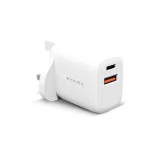 Hyphen VoltPort Dual Port PD Adaptor UK Plug 20W White HPA-D20UKW0485
