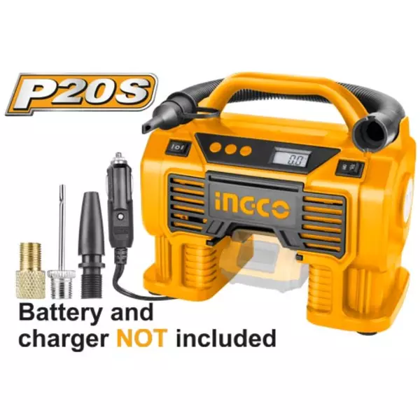 Ingco Lithium-Ion Auto Air Compressor Cacli2002 1 Ingco Lithium-Ion Auto Air Compressor Cacli2002