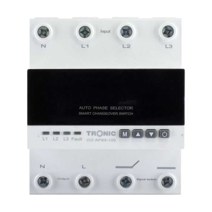 Tronic Automatic Phase Selector – 100A, 3-Phase + Neutral, Digital Control Co Aps5-100 2 Tronic Automatic Phase Selector – 100A, 3-Phase + Neutral, Digital Control Co Aps5-100