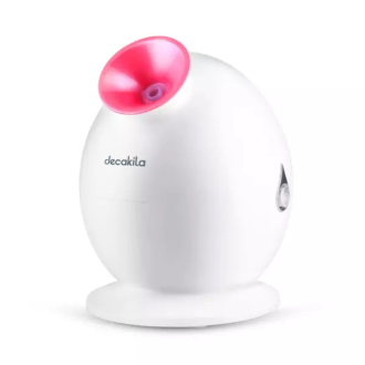 Decakila Facial Steamer One Touch Operation Ceramic Heater 280w Kefs001w removable water tank anti slip foot design with 1 meter wire