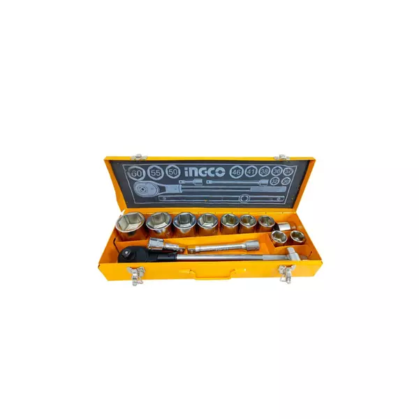 Ingco 15Pcs 3/4&Quot; Socket Set With Cr-V Material, Heat Treated, Chromed Plated Hkts034151 1 Ingco 15Pcs 3/4&Quot; Socket Set With Cr-V Material, Heat Treated, Chromed Plated Hkts034151