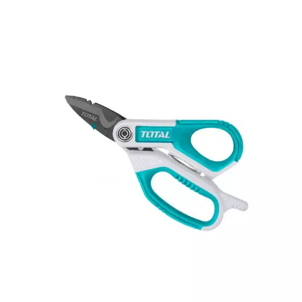 Total Electrician'S Scissor 170Mm 7&Quot; For Electrical &Amp; Data Cable Work With Integrated Cable Cutter, Titanium Plated Stainless Steel Thes051708 1 Total Electrician'S Scissor 170Mm 7&Quot; For Electrical &Amp; Data Cable Work With Integrated Cable Cutter, Titanium Plated Stainless Steel Thes051708