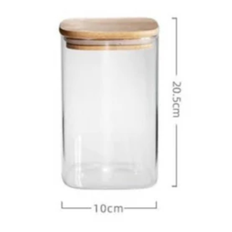 Generic Glass Jar Square With Wooden Lid 10X20Cm – Elegant Storage Container For Kitchen &Amp; Home S1020(1-34) 2 Generic Glass Jar Square With Wooden Lid 10X20Cm – Elegant Storage Container For Kitchen &Amp; Home S1020(1-34)