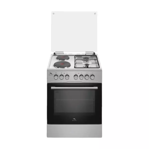 Dolphin Free Standing Cooking Range 60X60, 2 Gas Burners, 2 Electric Hot Plate &Amp; Electric Oven, Inox Fs06060I-2G2E/E 1 Dolphin Free Standing Cooking Range 60X60, 2 Gas Burners, 2 Electric Hot Plate &Amp; Electric Oven, Inox Fs06060I-2G2E/E
