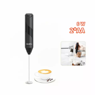 Decakila Milk Frother Electric Handheld with Stainless Steel Whisk 6w Kmcf035b food grade material 304 with plastic handle suitable for 2x aa battery