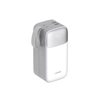 Ldnio Power Bank Fast Charging 20W, Built In USB-C/Lightning Cables, 50000mAh Supper Big Capacity, High Quality Battery QC 3.0 PQ50