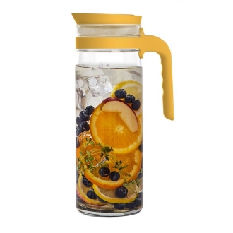 Ocean Jug Terra Pitcher Mimosa Yellow 1390ml – Stylish Glass Serve Pitcher for Water, Juice & Cold Beverages 3B2434901G0006