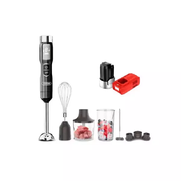 Total 5In1 Cordless Hand Blender Set 100W Dc 16V Lithium-Ion With 5 Speed Control, Led Display, Steel Blades Tjb056K 1 Total 5In1 Cordless Hand Blender Set 100W Dc 16V Lithium-Ion With 5 Speed Control, Led Display, Steel Blades Tjb056K