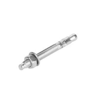 Total Galvanized Wedge Anchor 3/8"x3" Carbon Steel, Zinc Plated Finish THWWA3831 (Pack of 80pcs)