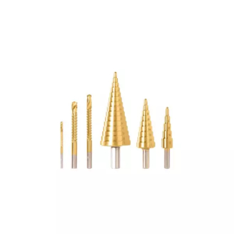 Total Step Drill Bit Set with Saw Drill TACSD2061 (Pack of 6pcs)